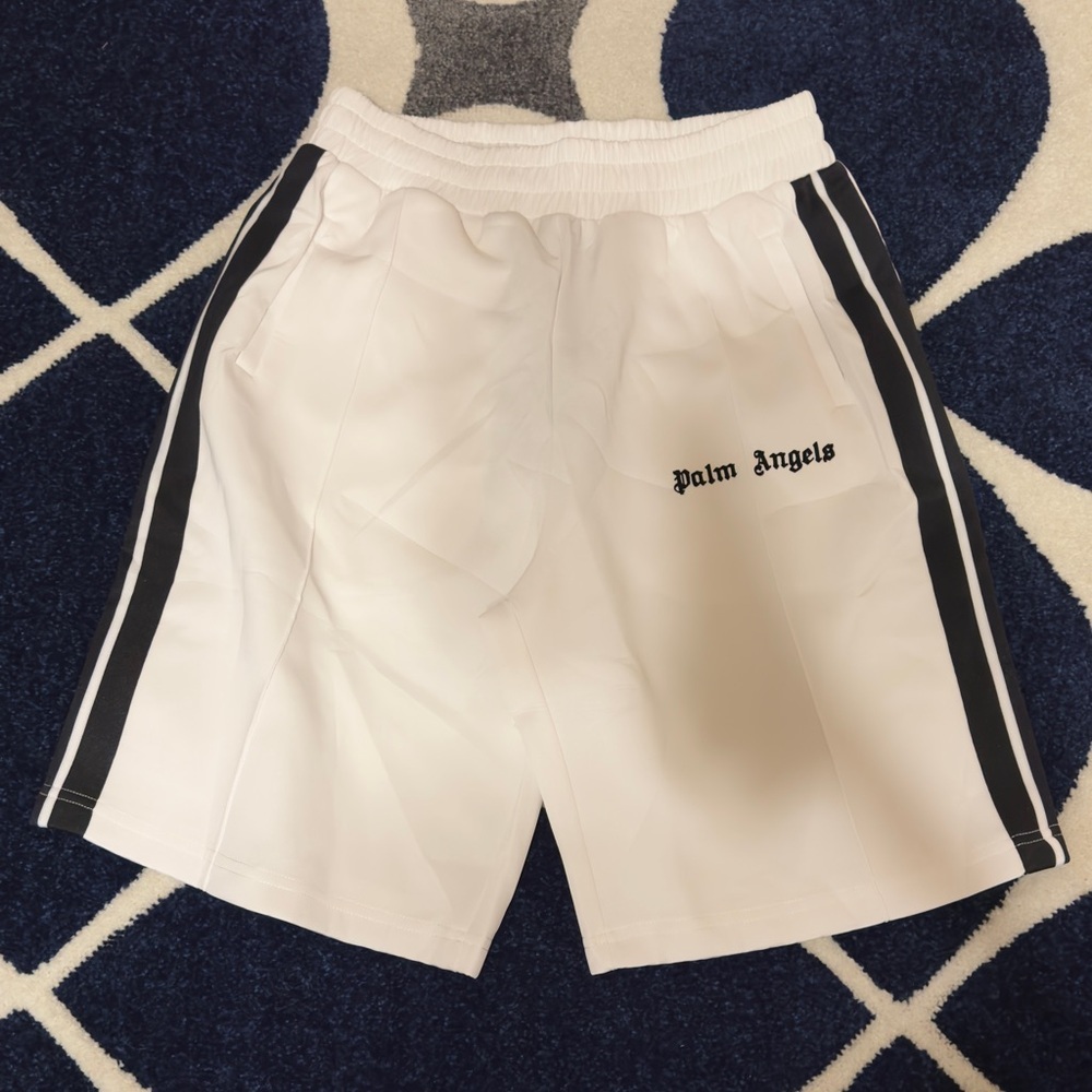 Palm Angels White Track Shorts Mens Large